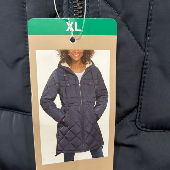 Levi's Jackets & Blazers - Levi's Women's Soft Sherpa Lined Diamond Quilted Long Parka Jacket XL NWT